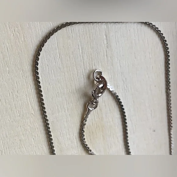 NIB STG SILVER solid flat serpentine chain Vintage 15” - Picture 9 of 10
